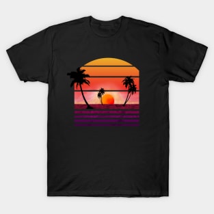 Aesthetic Sunset With Palm Trees T-Shirt